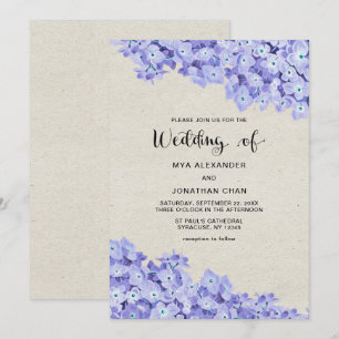 Pretty Rustic Floral Wedding Invitation