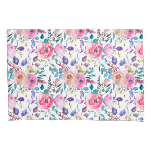 Pretty Rustic Purple Pink Floral Pillowcase