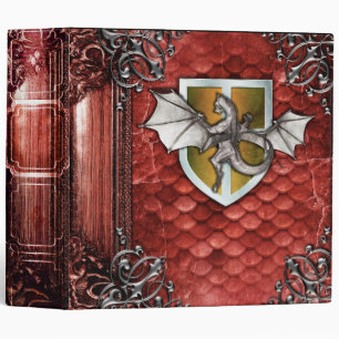 Pretty Rustic Red Dragon Scale Ancient Tome Binder