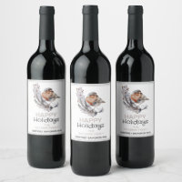 Pretty Rustic Winter Sparrow Christmas