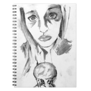 Pretty Sad Girl with Melting Ice Cream Cone Sketch Notebook