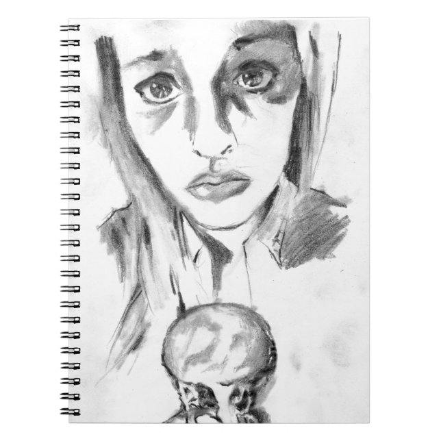 Pretty Sad Girl with Melting Ice Cream Cone Sketch Notebook (Front)