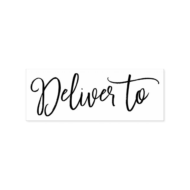 Pretty Script Deliver To Rubber Stamp (Imprint)
