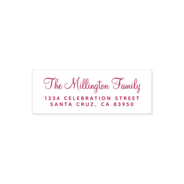Pretty Script Family Name Return Address Self-inking Stamp (Design)