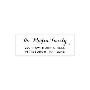 Pretty Script Return Address Self-inking Stamp