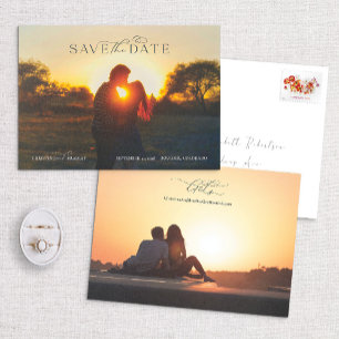 Pretty Script Type Detail Full Photo Save the Date