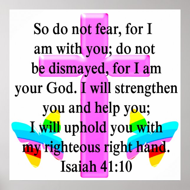 PRETTY SCRIPTURE ISAIAH 41:10 DESIGN POSTER (Front)