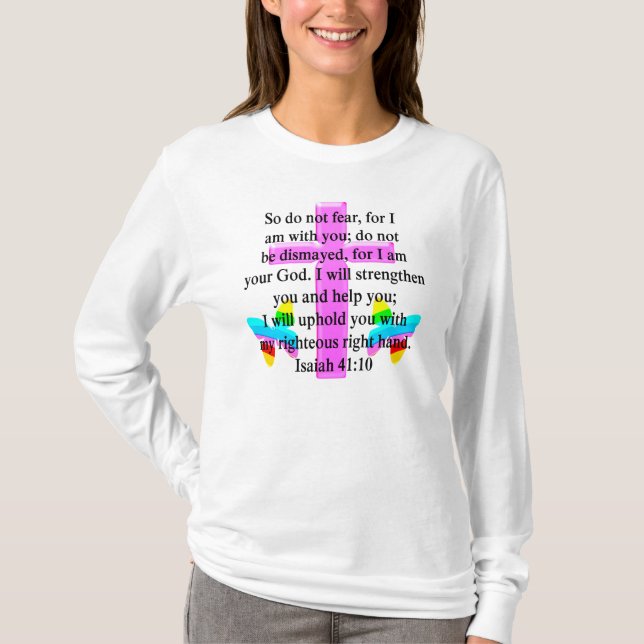 PRETTY SCRIPTURE ISAIAH 41:10 DESIGN T-Shirt (Front)