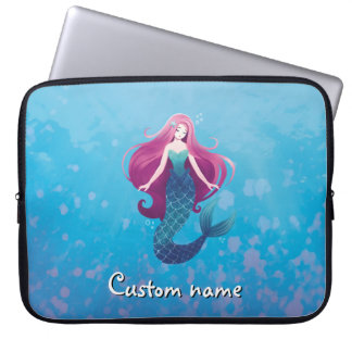 Pretty Sea Mermaid Personalized Laptop Sleeve Case