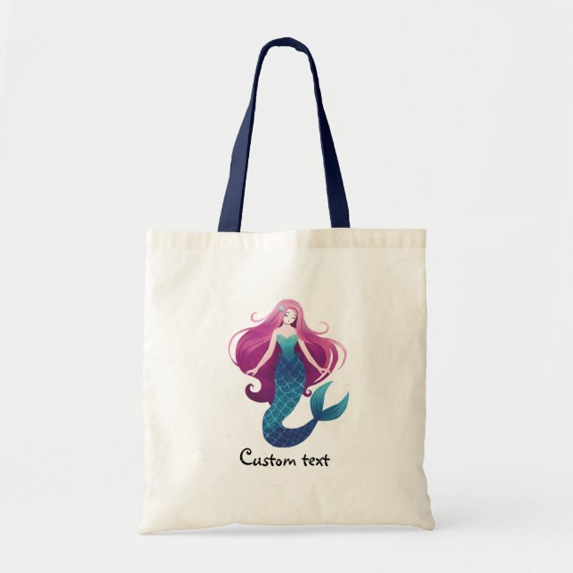 Pretty Sea Mermaid Personalized Tote Bag (Front)