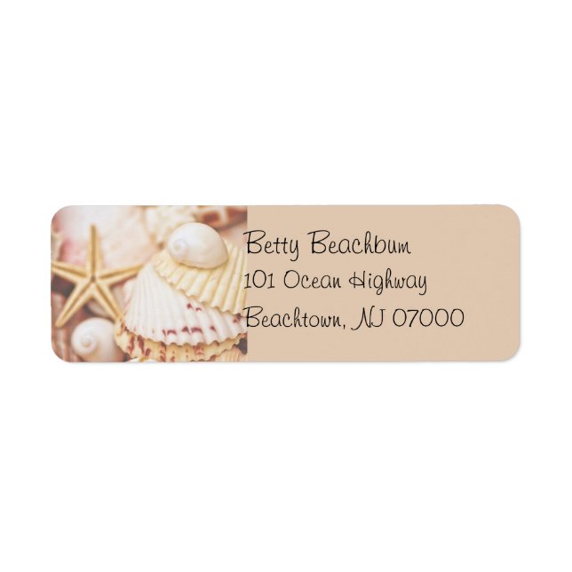 Pretty Seashell Address Labels (Front)