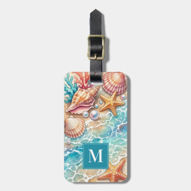Pretty Seashells Luggage Tag (Front Vertical)