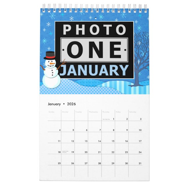 Pretty Seasonal Scenes | Custom Family Photos 2025 Calendar (Jan 2026)
