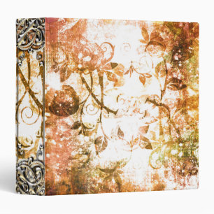 Pretty Sepia Rose Vine Vintage Victorian Flourish Binder