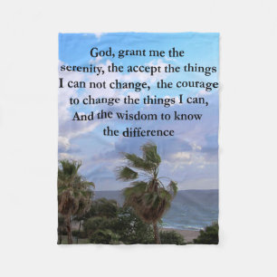 PRETTY SERENITY PRAYER PALM TREE PHOTO DESIGN FLEECE BLANKET