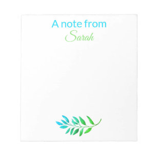 Pretty Shades Of Blue Green Personalized Notepad