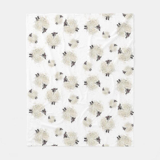 Pretty sheep fleece blanket (Front)
