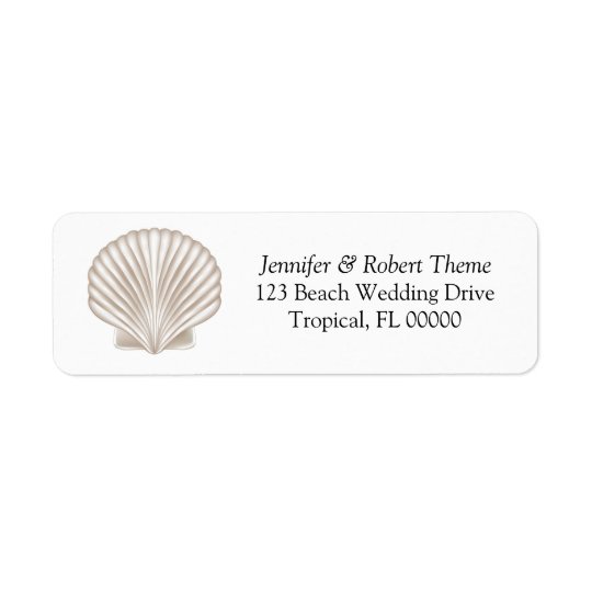 Pretty Shell Beach Wedding Invitation Mail Label Return Address Label