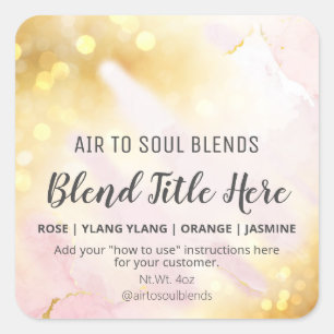 Pretty Shimmering Pink Essential Oil Blend Labels