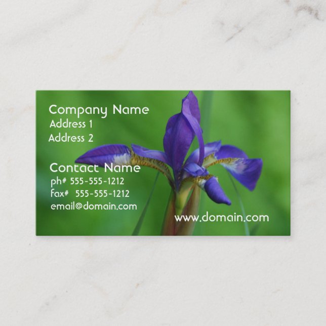 Pretty Siberian Iris Business Card (Front)