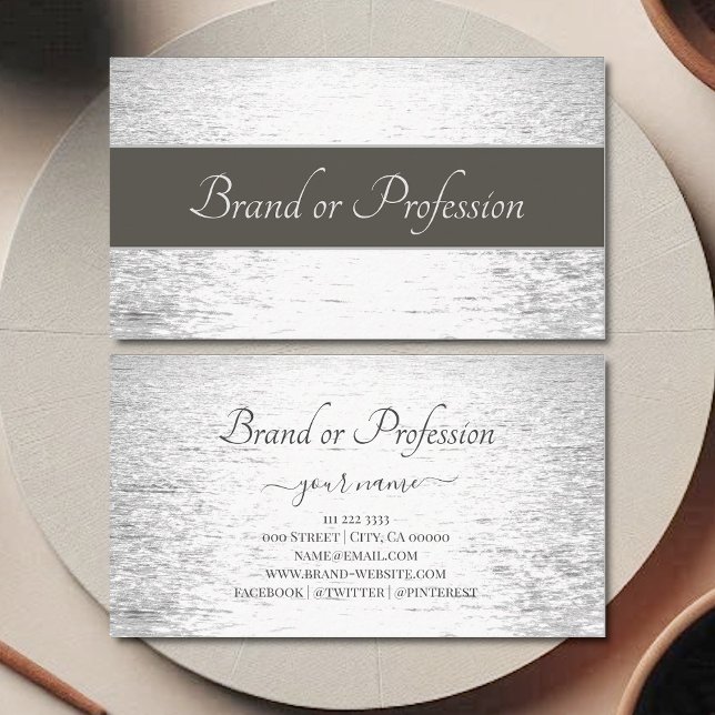 Pretty Silver Sunset over the Ocean Professional Business Card (Creator Uploaded)