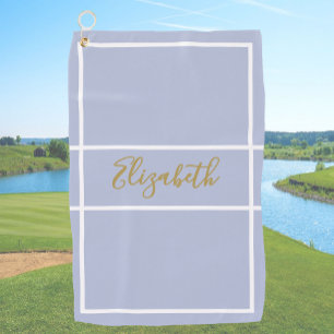 Pretty simple lilac purple custom name ladies  golf towel
