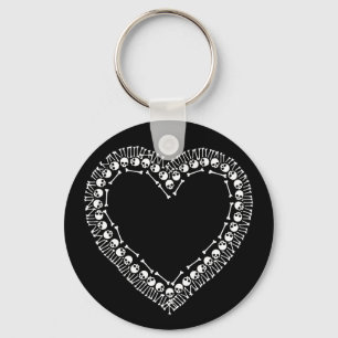 Pretty Skull Heart Keychain