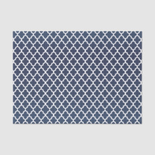 Pretty Slate Blue and Quatrefoil Pattern Tissue Paper