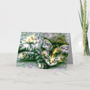 Pretty Sleeping Kitty Card