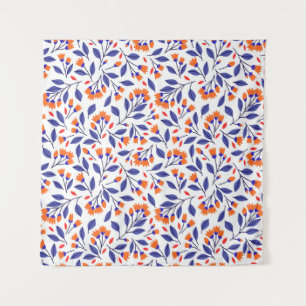 Pretty small orange flowers seamless pattern tapestry