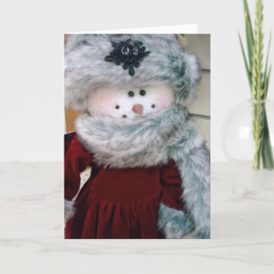 "PRETTY SNOW WOMAN" CHRISTMAS WISHES HOLIDAY CARD