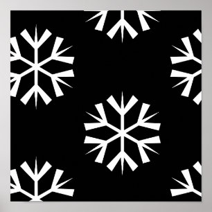 pretty SNOWFLAKE pattern design Poster