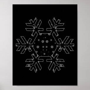 Pretty Snowflake T Shirt Snow Lover Skiing Snowboa Poster
