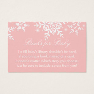 Pretty Snowflakes Baby Shower Bring a Book Card