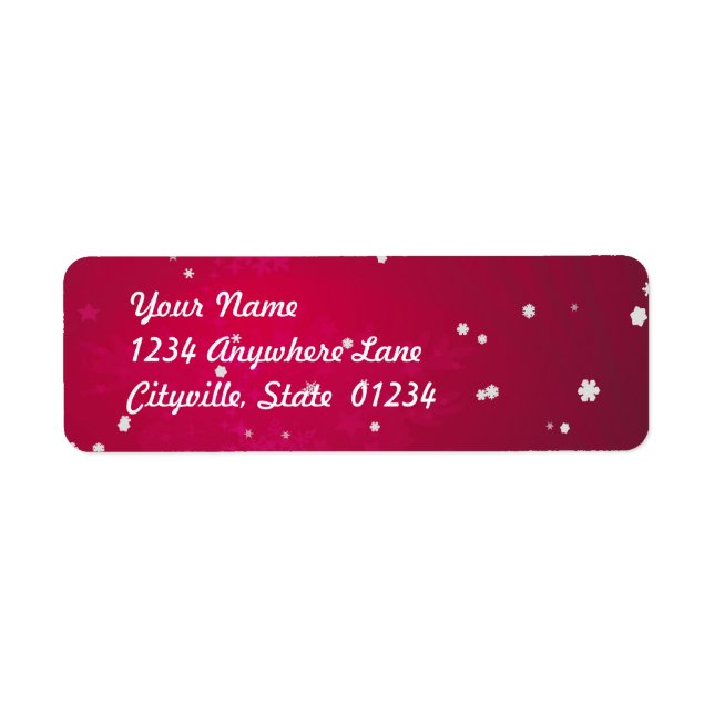 Pretty Snowflakes on Christmas Red  (Front)