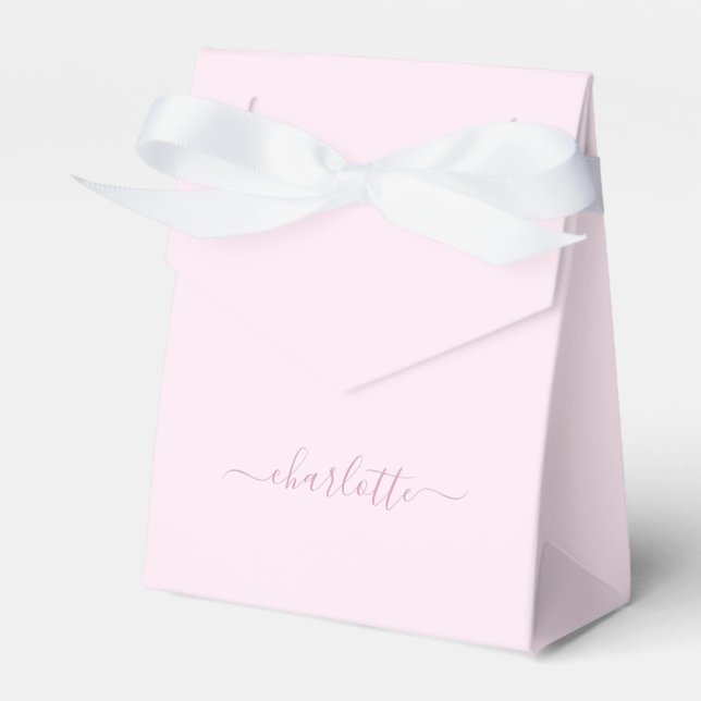 Pretty Soft Pink and Blush Favor Box (Front Side)