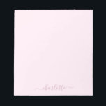 Pretty Soft Pink and Blush Notepad<br><div class="desc">A lovely soft pink and blush colour palette. Personalize with a name (to keep the swashes on the name,  it is best to enter in lowercase and make sure you keep the emojis at the beginning and end,  as shown on the example name).</div>