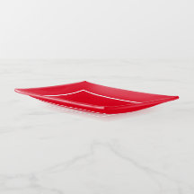 Pretty Solid Red with White Trim Glass
