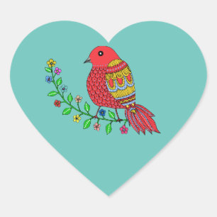 PRETTY SONG BIRD HEART STICKERS