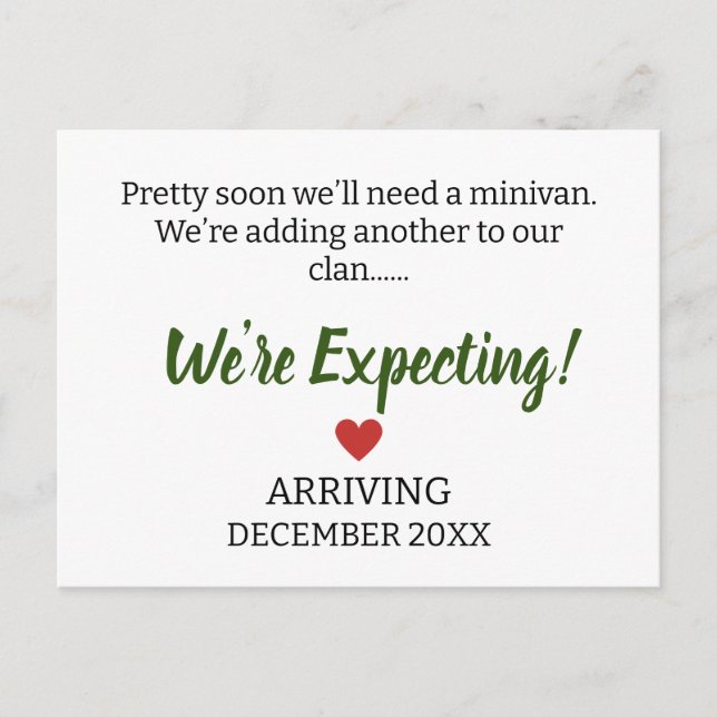 Pretty soon we’ll need a minivan. We’re adding Postcard (Front)