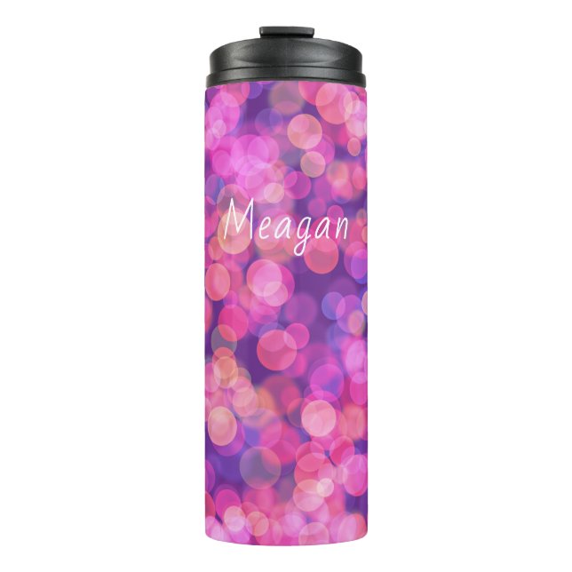 Pretty Sparkly Pink  Floating Colour  Thermal Tumbler (Front)