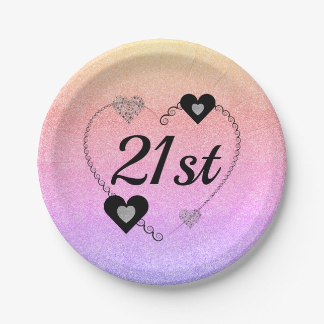 Pretty special party plates 21st (Front)