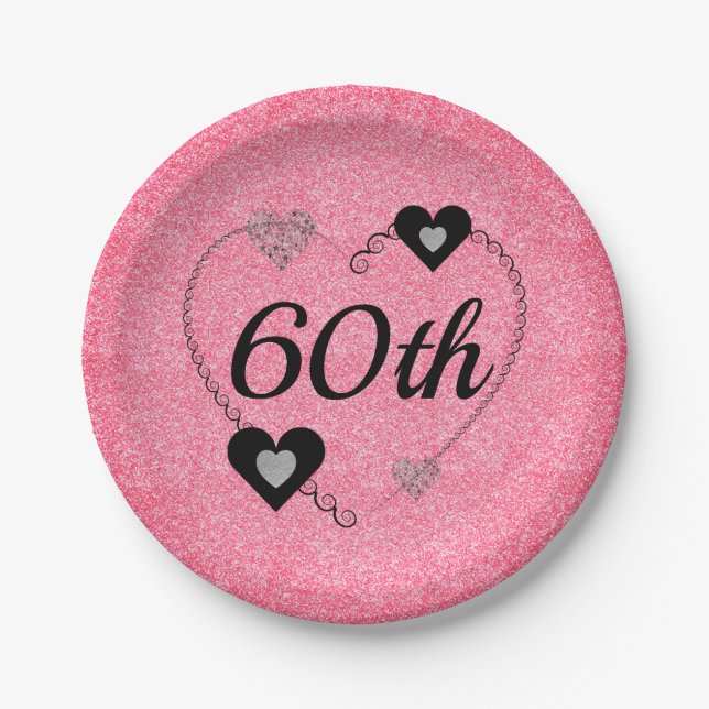 Pretty special party plates 60th (Front)