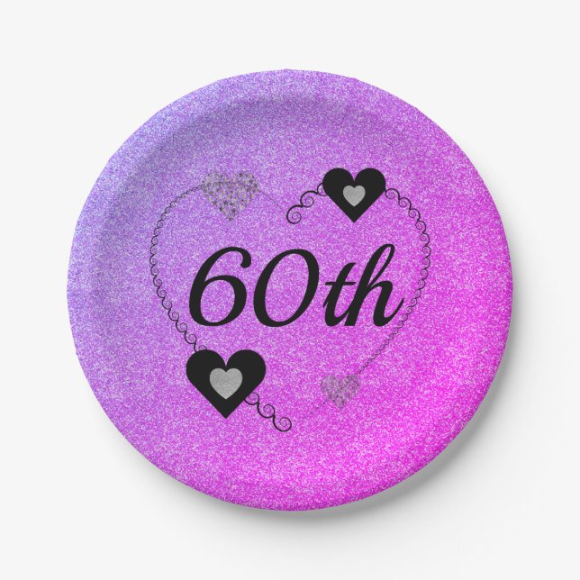 Pretty special party plates 60th (Front)