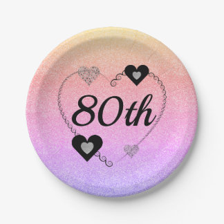 Pretty special party plates 80th