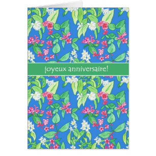 Pretty Spring Blossoms French Language Birthday