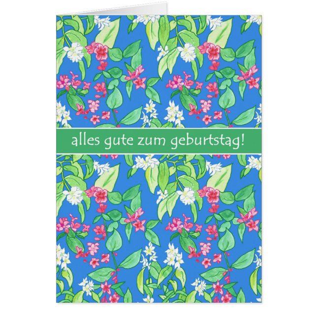 Pretty Spring Blossoms German Language Birthday (Front)