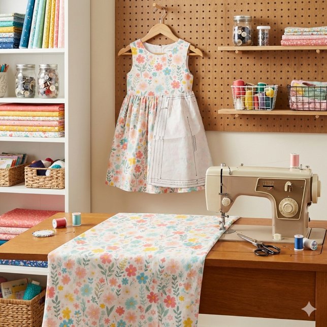 Pretty Spring Floral Craft  Fabric (Brighten your spring sewing with cheerful pastel floral fabric perfect for dresses, crafts and decor)