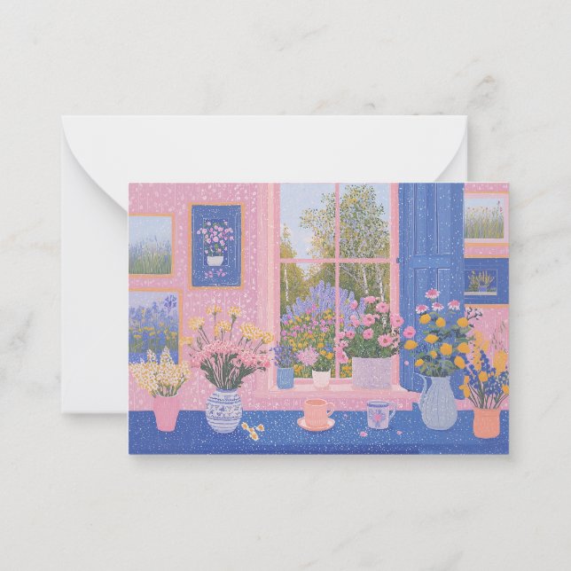 Pretty Spring Floral Note Cards (Back)