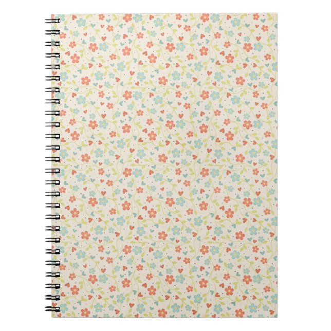 Pretty Spring Floral Pattern Notebook (Front)
